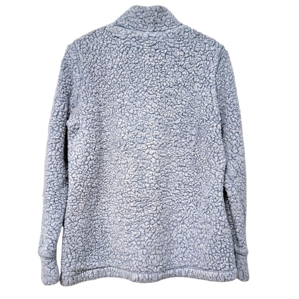 Weatherproof Vintage Pullover Blue Excellent Faux Fur Sherpa 1/4 Zip Women M - Picture 4 of 9